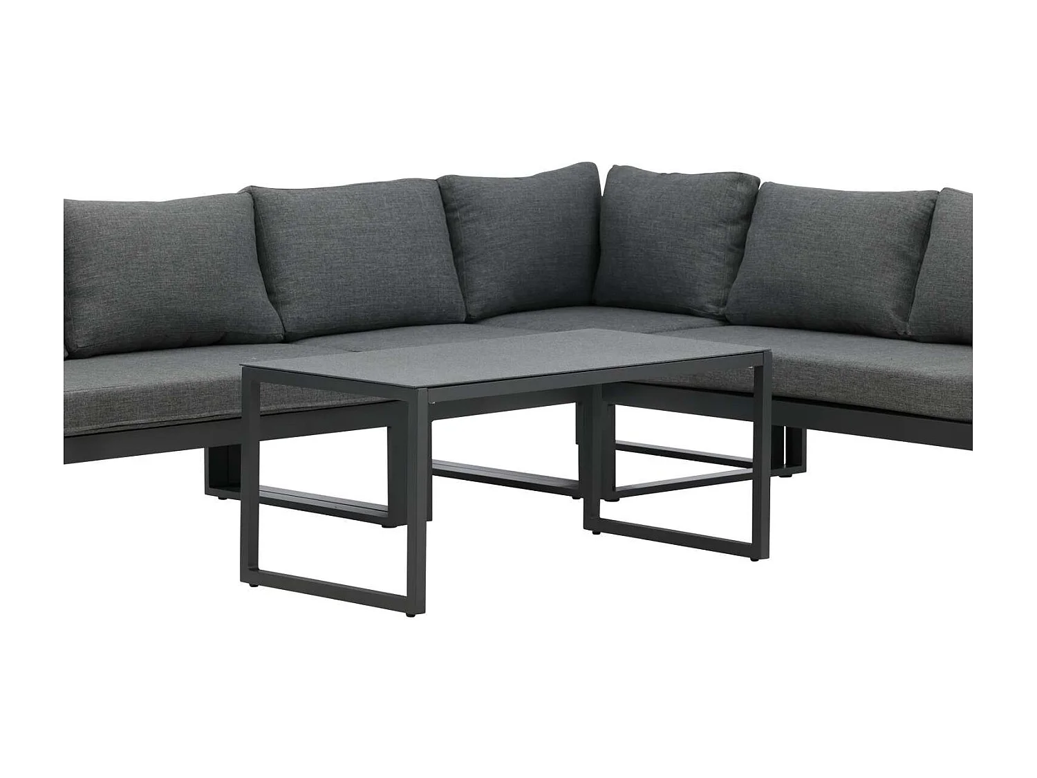 Salon d'Angle de Jardin en Métal "Texas" 268cm Noir