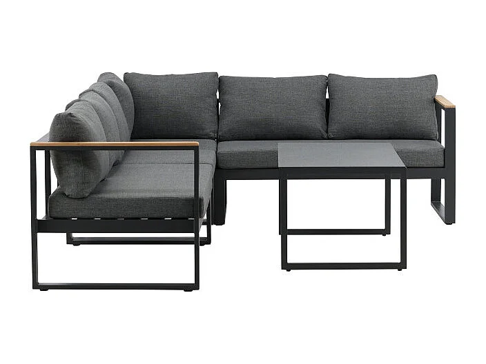 Salon d'Angle de Jardin en Métal "Texas" 268cm Noir