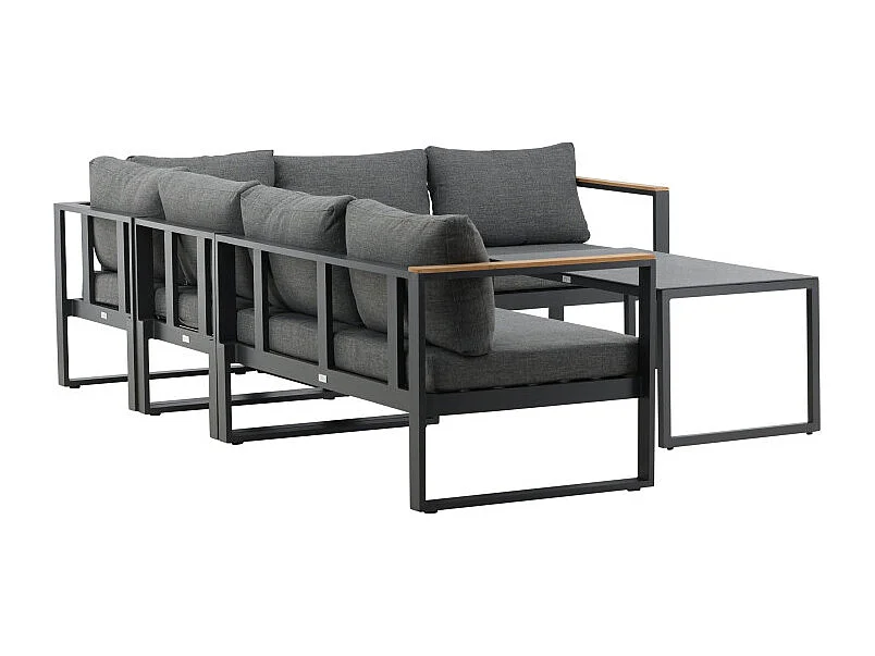 Salon d'Angle de Jardin en Métal "Texas" 268cm Noir