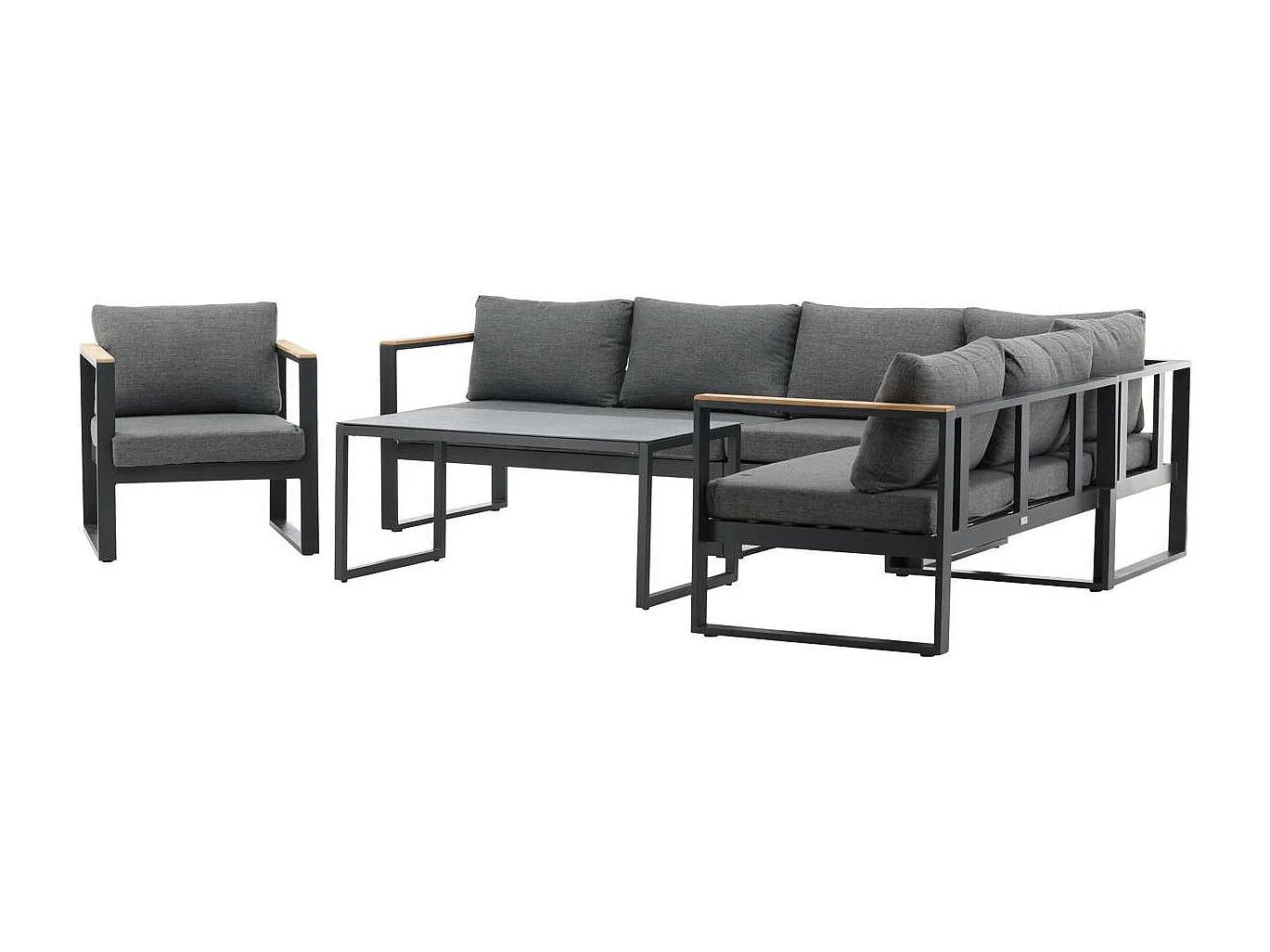 Salon d'Angle de Jardin en Métal "Texas" 268cm Noir