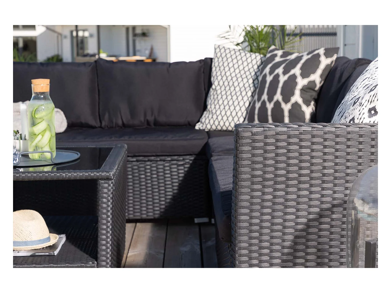 Haiti Lounge-Set 4 Teile schwarz.