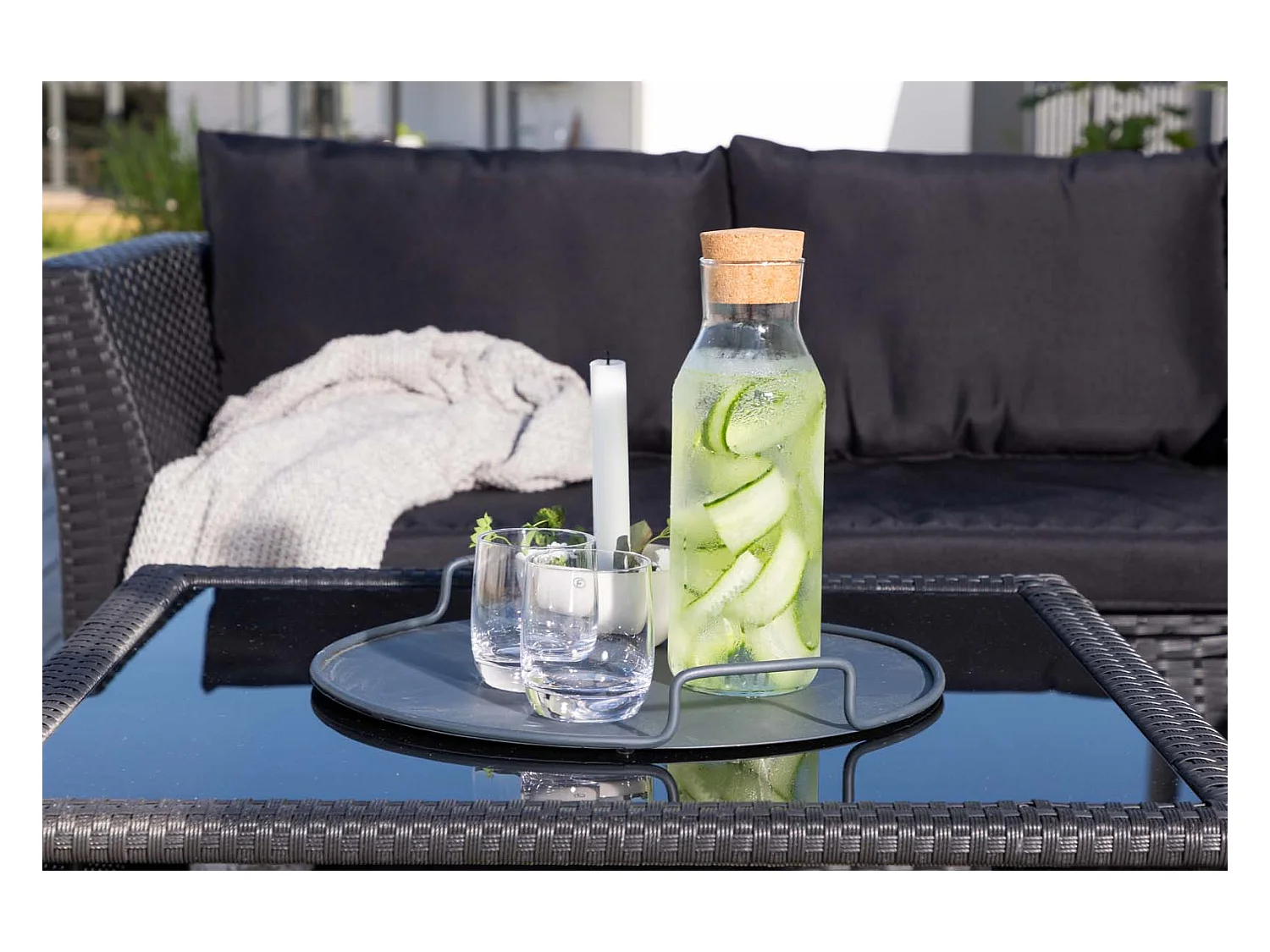 Haiti Lounge-Set 4 Teile schwarz.