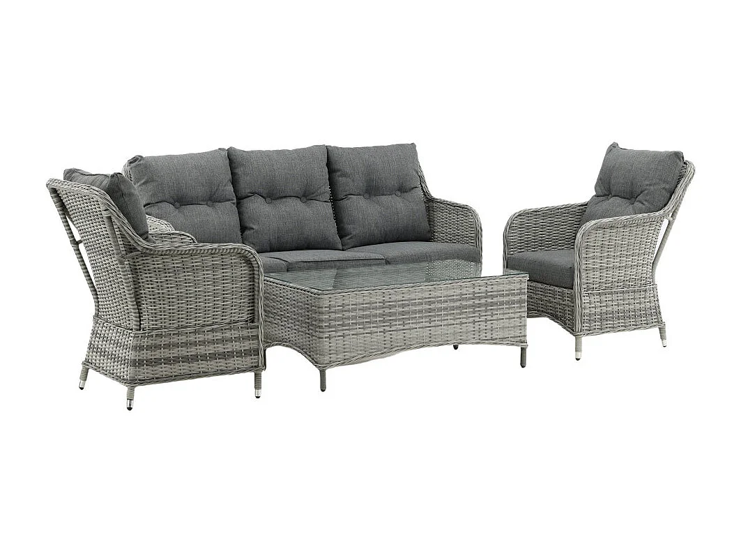 Salon de Jardin "Vikelund" 176cm Gris