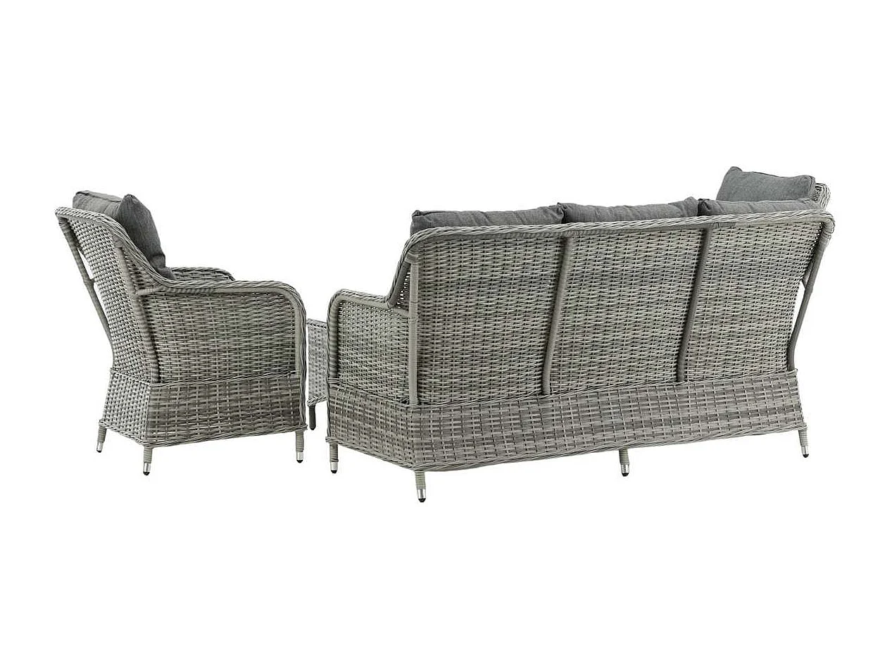 Salon de Jardin "Vikelund" 176cm Gris