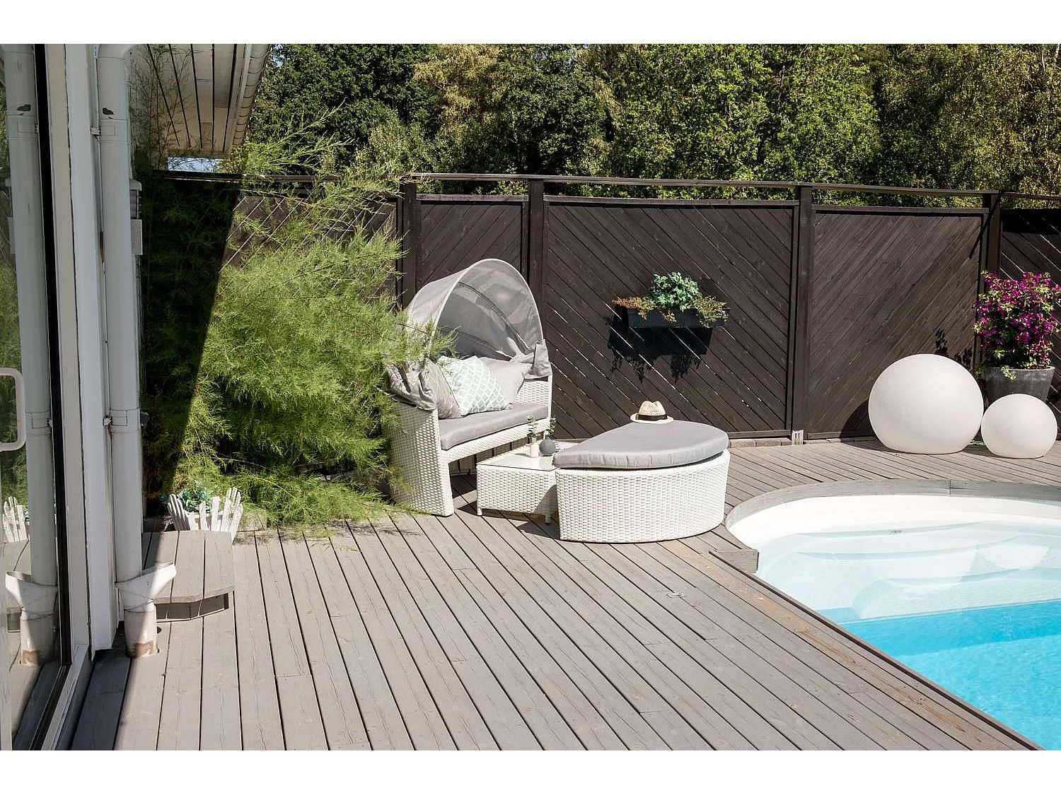 Salon de Jardin "Padova" 153cm Blanc