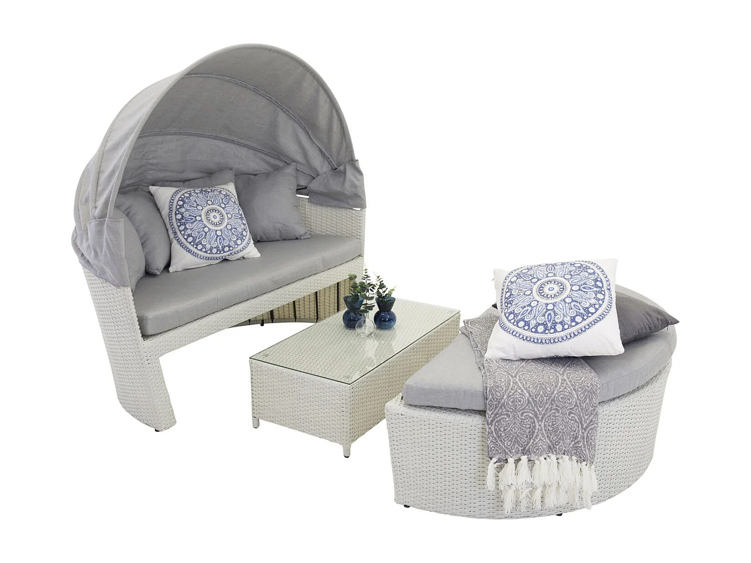 Salon de Jardin "Padova" 153cm Blanc