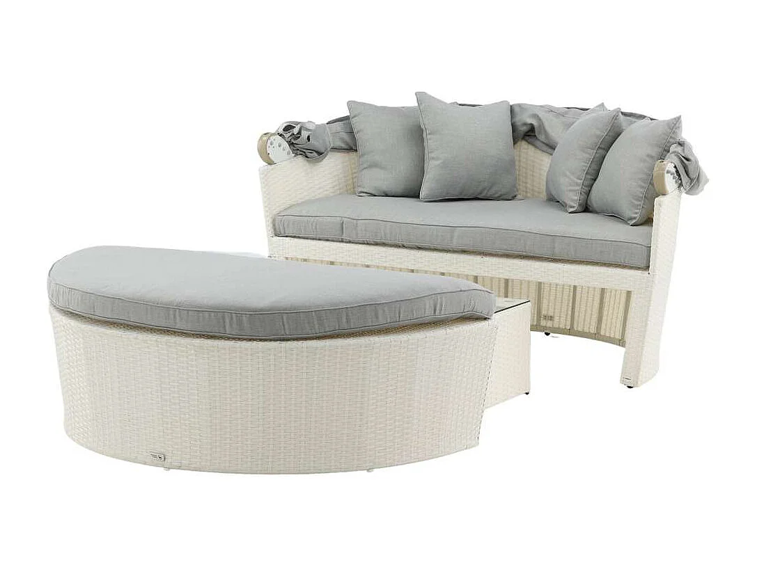 Salon de Jardin "Padova" 153cm Blanc