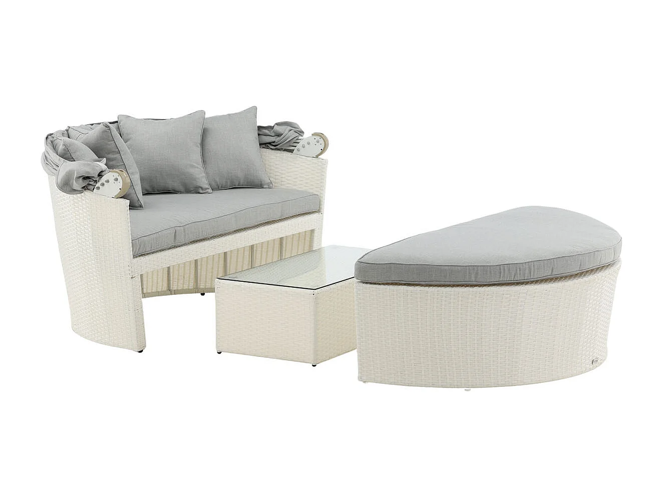 Salon de Jardin "Padova" 153cm Blanc