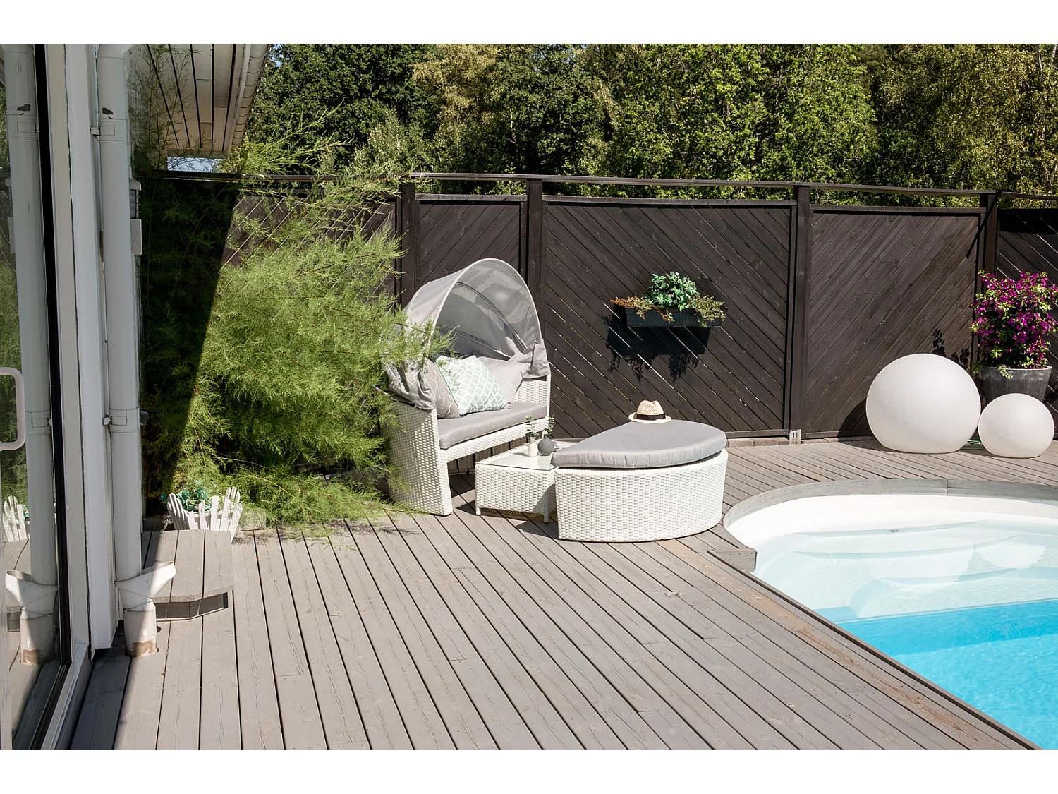 Salon de Jardin "Padova" 153cm Blanc