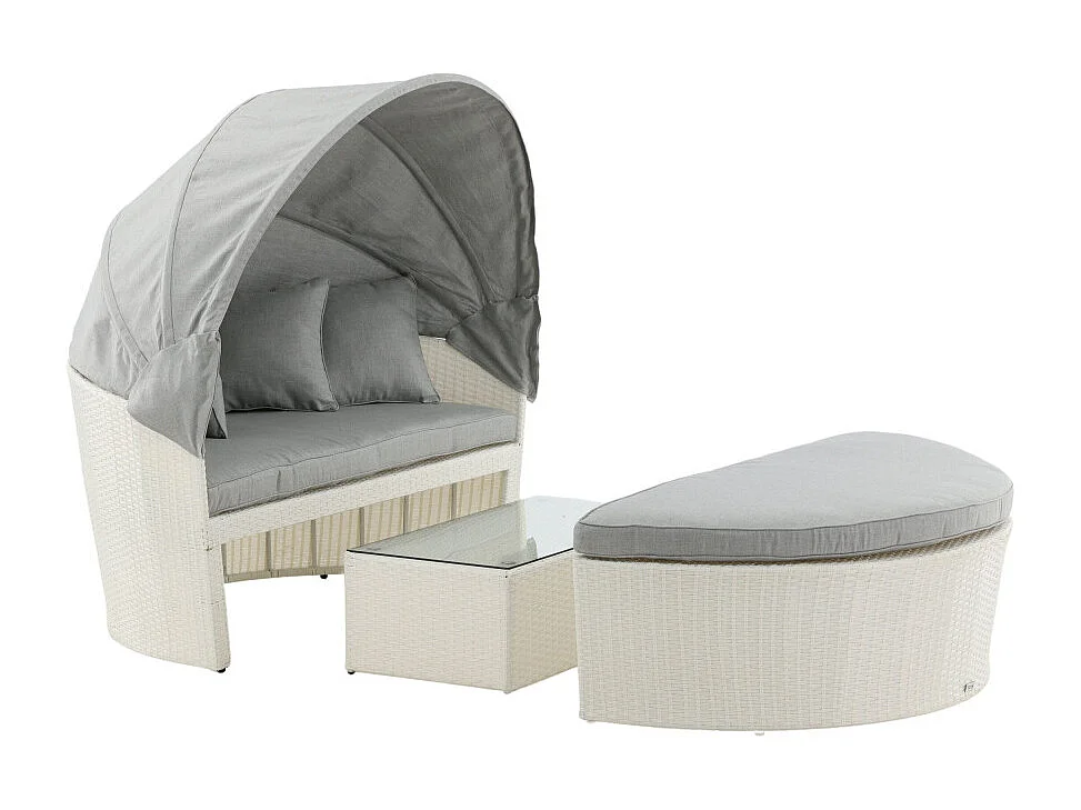 Salon de Jardin "Padova" 153cm Blanc