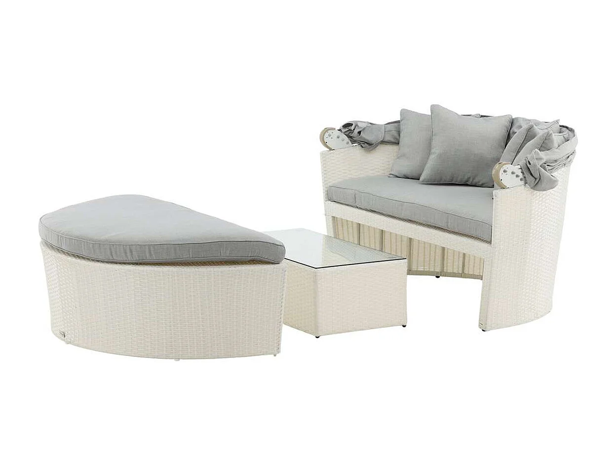 Salon de Jardin "Padova" 153cm Blanc