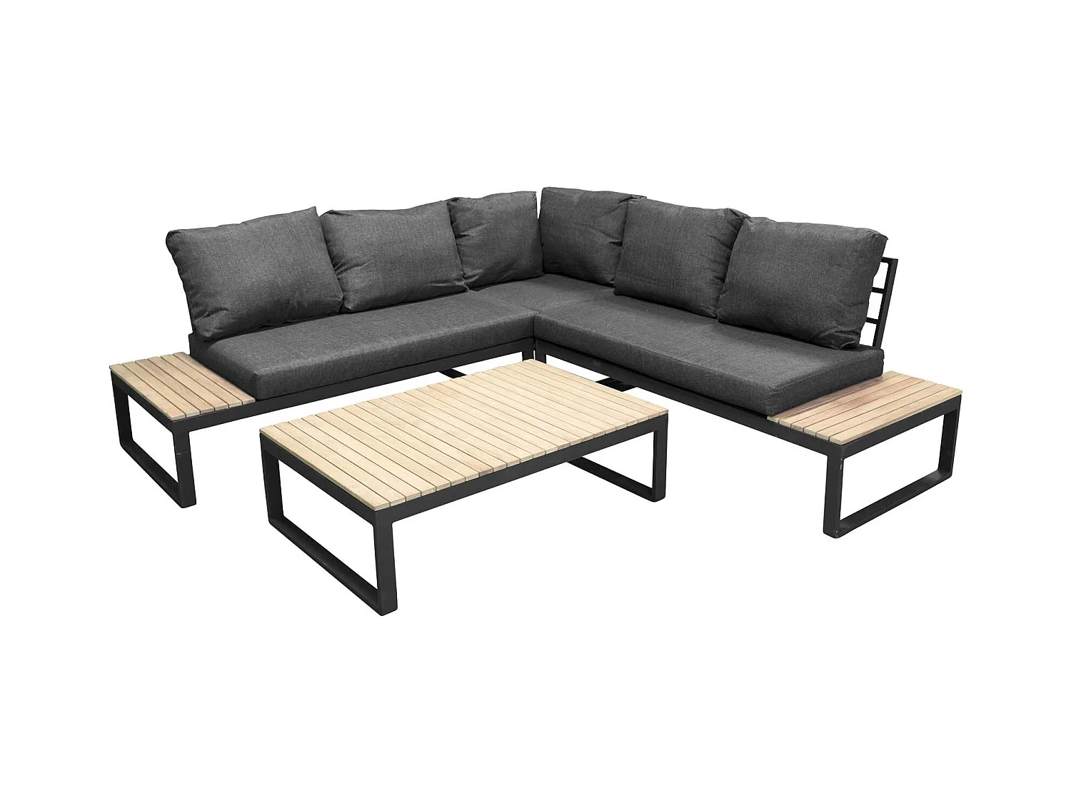 Panama Lounge-Set 2 Teile grau,natur.