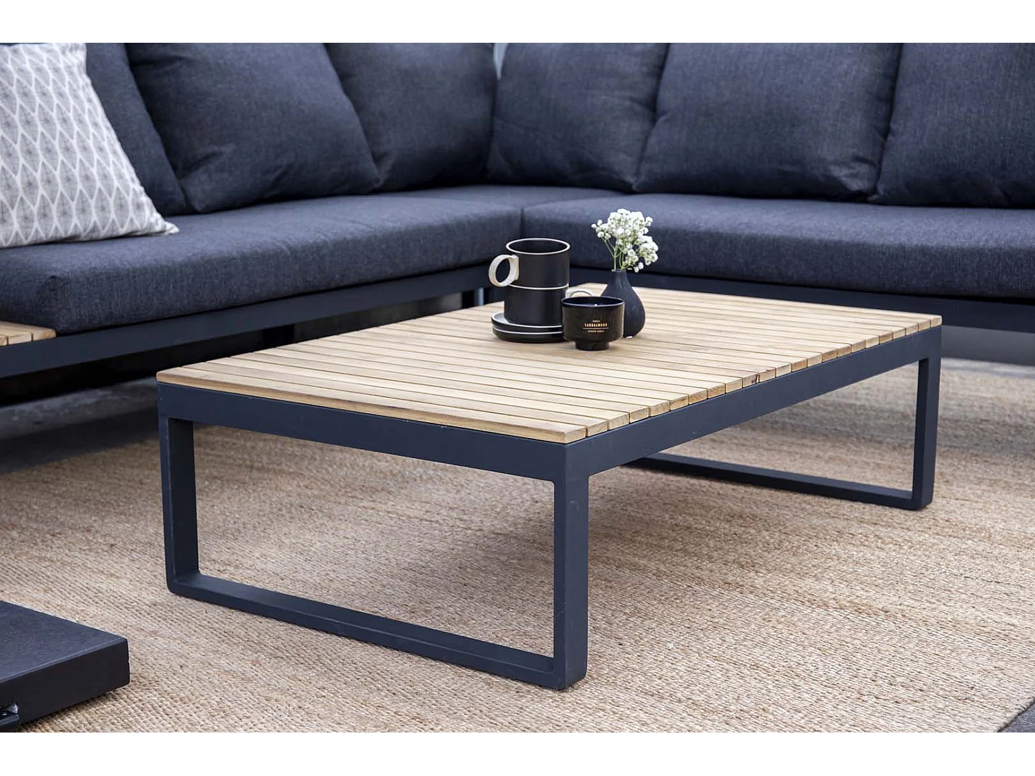 Panama Lounge-Set 2 Teile grau,natur.