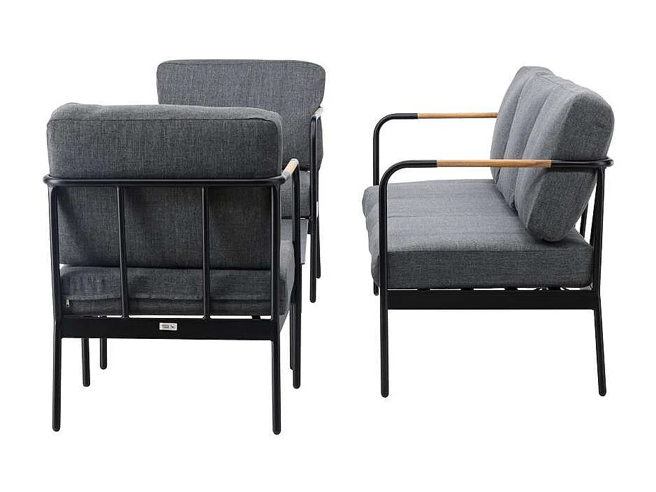 Salon de Jardin 5 Places "Pehnna" 210cm Gris