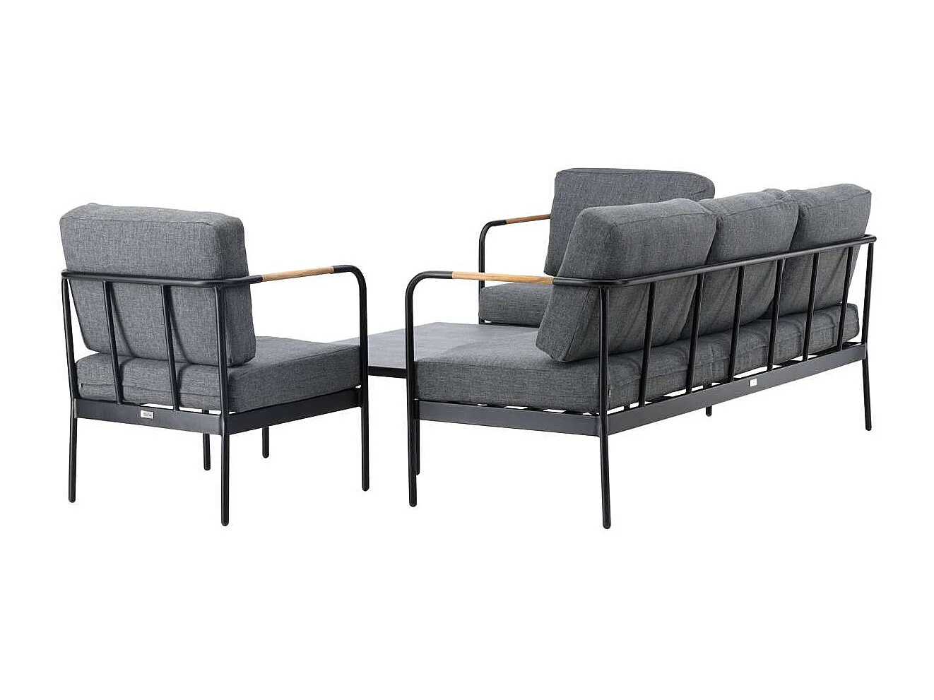 Salon de Jardin 5 Places "Pehnna" 210cm Gris