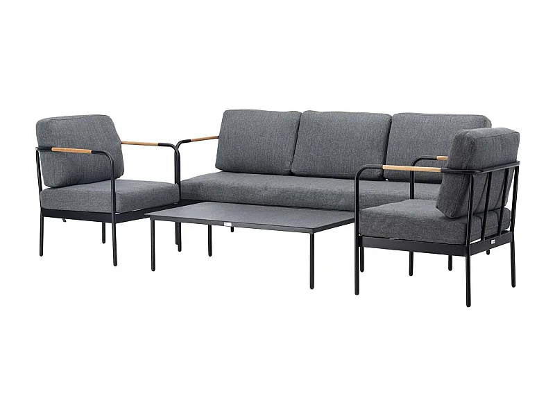 Pehnna loungeset 4 delen zwart,grijs.