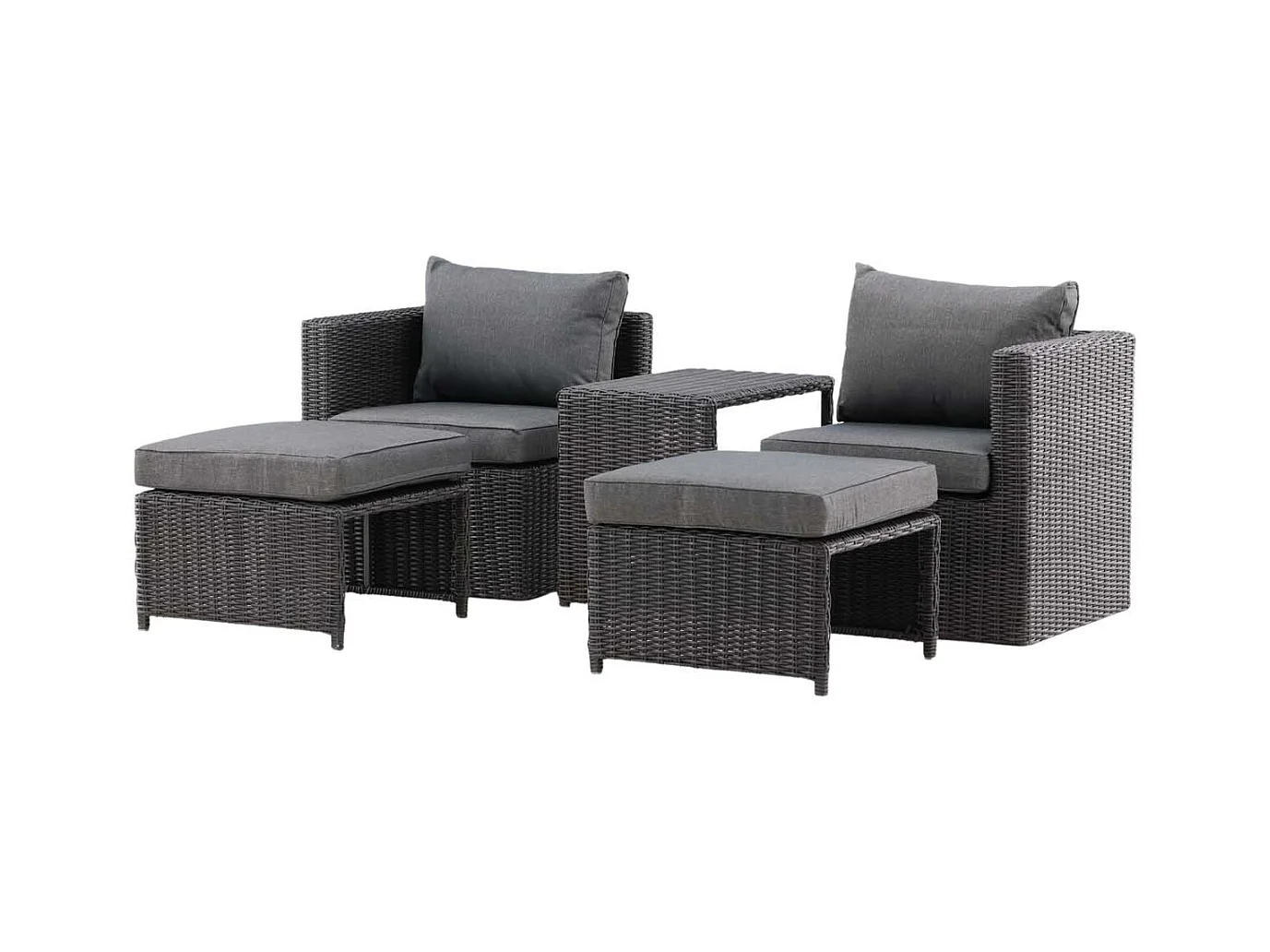 Salon de Jardin "Quad" 66cm Noir