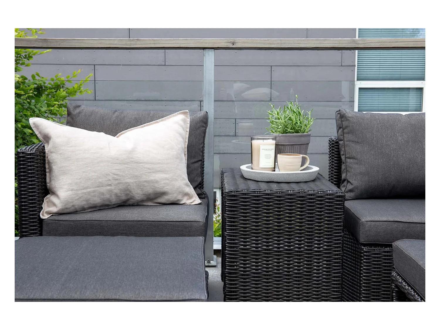 Salon de Jardin "Quad" 66cm Noir