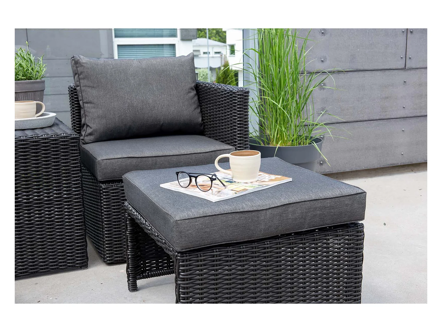 Salon de Jardin "Quad" 66cm Noir