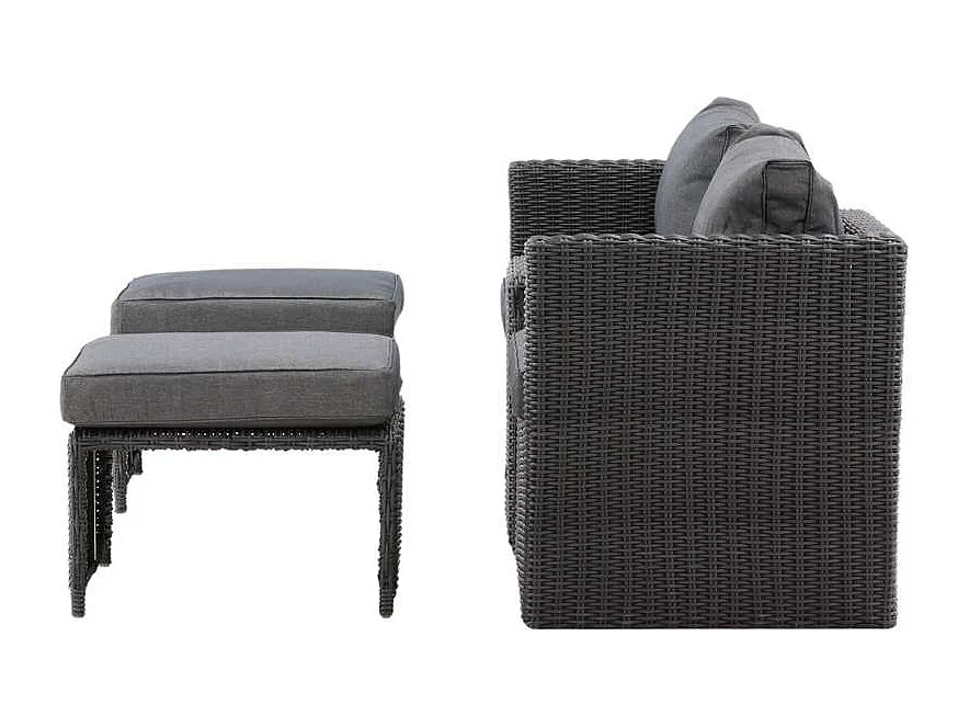 Salon de Jardin "Quad" 66cm Noir