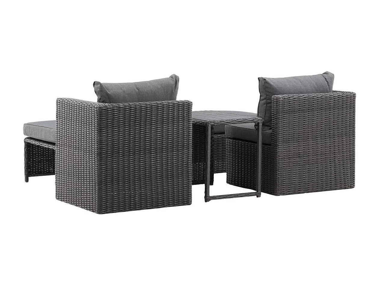 Quad Lounge-Set 5 Teile schwarz.