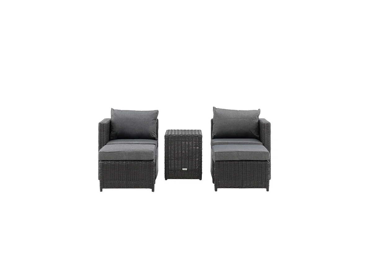 Quad Lounge-Set 5 Teile schwarz.