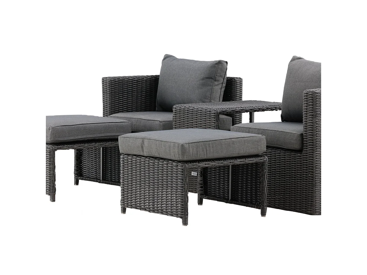 Quad Lounge-Set 5 Teile schwarz.