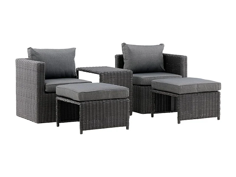 Salon de Jardin "Quad" 66cm Noir