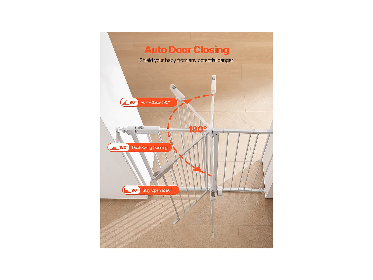 Barrière de Sécurité Animaux, SucceBuy Barrière de Sécurité Extensible pour Chiens LxH 65-101,6x91,4 cm Blanc