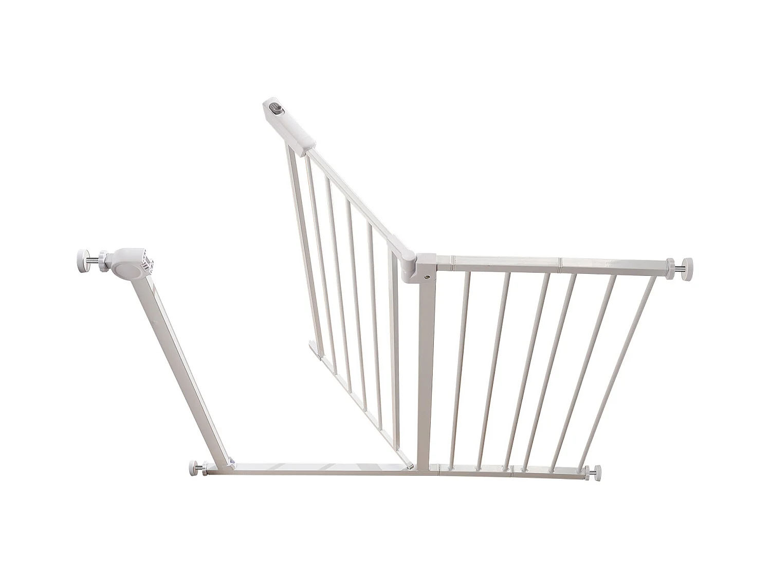 Barrière de Sécurité Animaux, SucceBuy Barrière de Sécurité Extensible pour Chiens LxH 65-101,6x91,4 cm Blanc