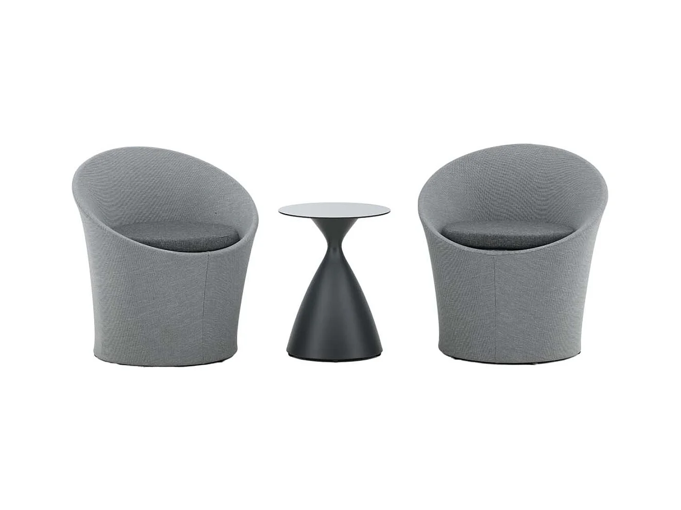 Salon de Jardin Design "Spoga" 73cm Gris & Noir