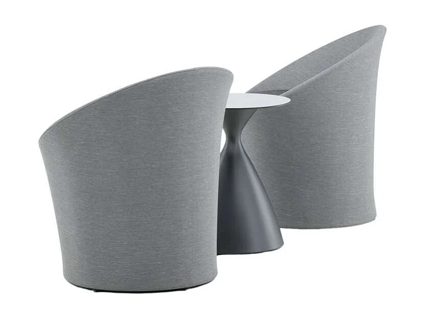 Salon de Jardin Design "Spoga" 73cm Gris & Noir