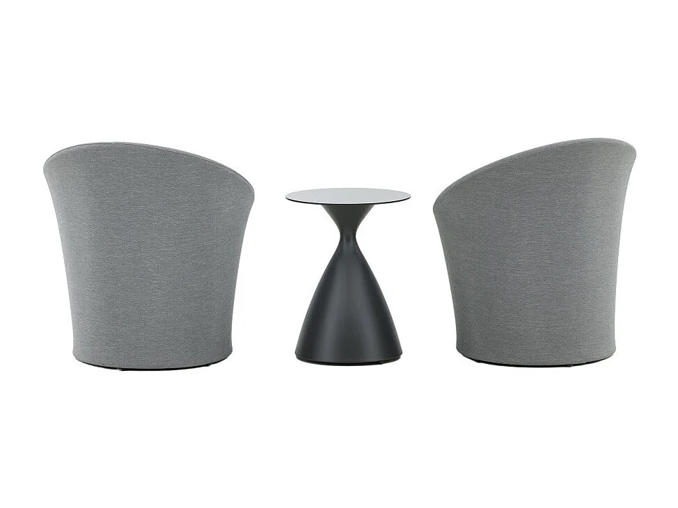 Salon de Jardin Design "Spoga" 73cm Gris & Noir