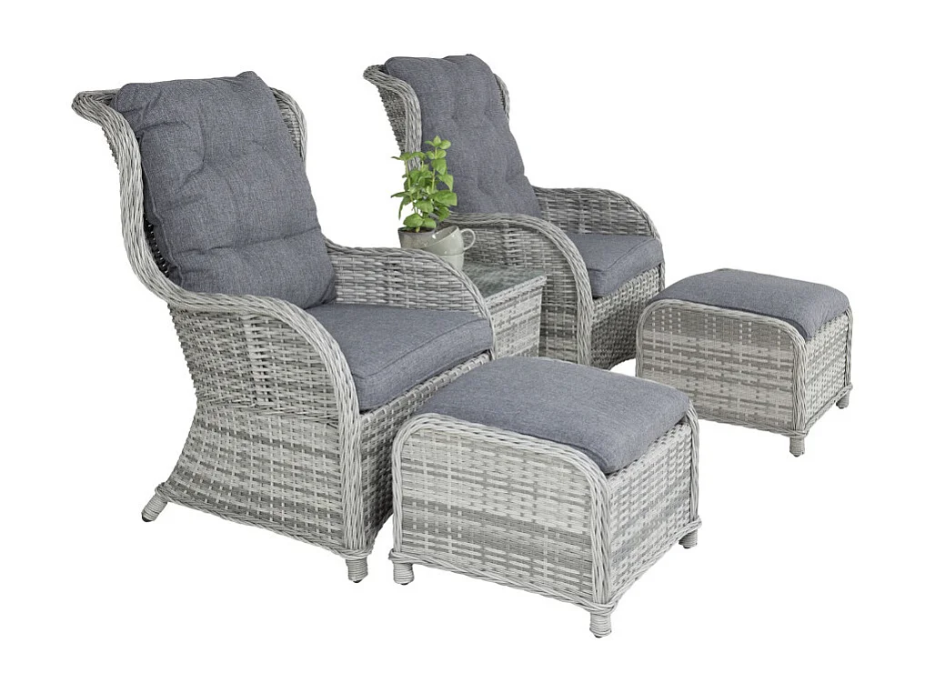 Vikelund tuinmeubelset 5 delen grijs.