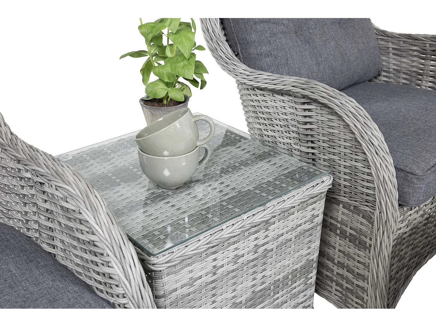 Vikelund tuinmeubelset 5 delen grijs.