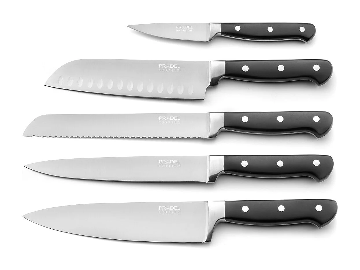 Blason - Bloc spaghettis bambou avec 5 couteaux de cuisine