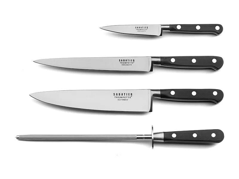 Origin - Ensemble 3 couteaux de cuisine et 1 fusil à aiguiser