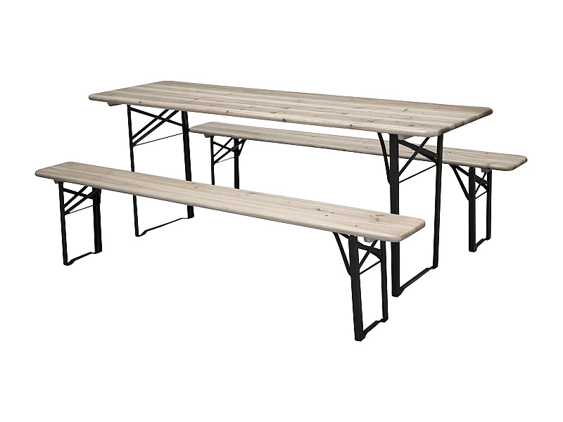 Guniess picknicktafel incl. bankje zwart, natuur.