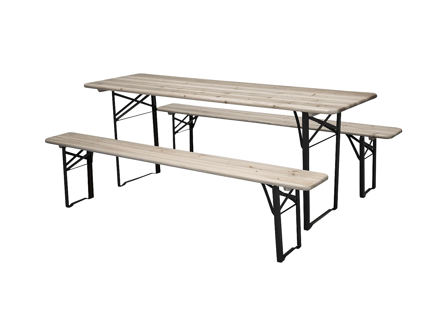 Guniess picknicktafel incl. bankje zwart, natuur.