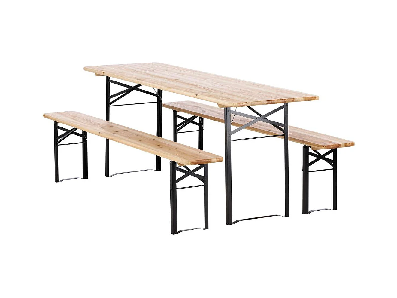 Guniess picknicktafel incl. bankje zwart, natuur.