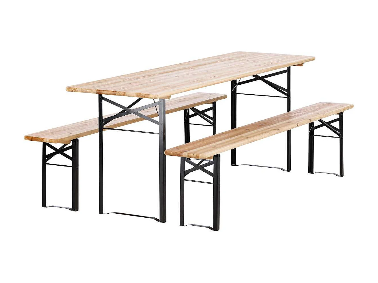 Guniess picknicktafel incl. bankje zwart, natuur.