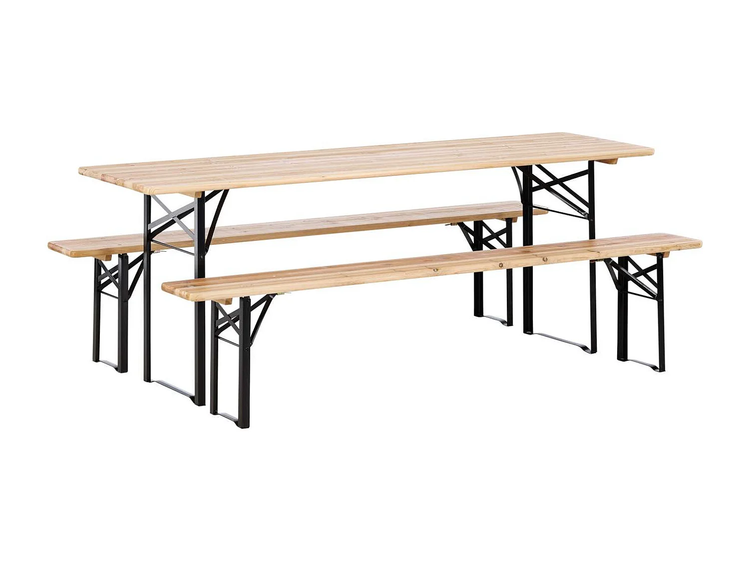 Guniess picknicktafel incl. bankje zwart, natuur.