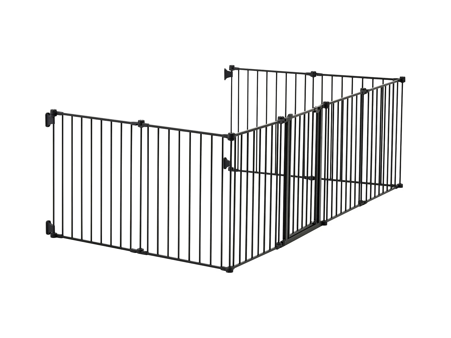 Barrière de Sécurité Animaux, SucceBuy Barrière de Sécurité pour Chien 487,7 x 71,1 cm Pliable 8 Panneaux Noir