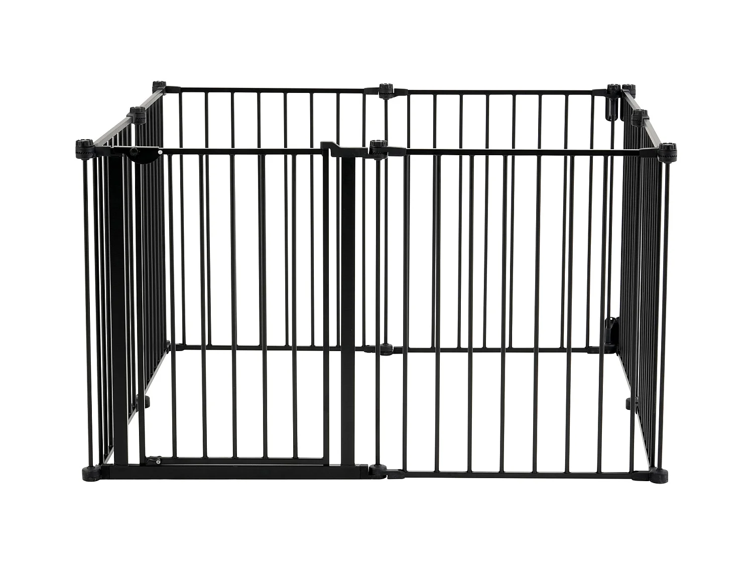 Veiligheidspoort voor Huisdieren, SucceBuy Veiligheidspoort voor Honden 487,7 x 71,1 cm Opvouwbaar 8 Panelen Zwart