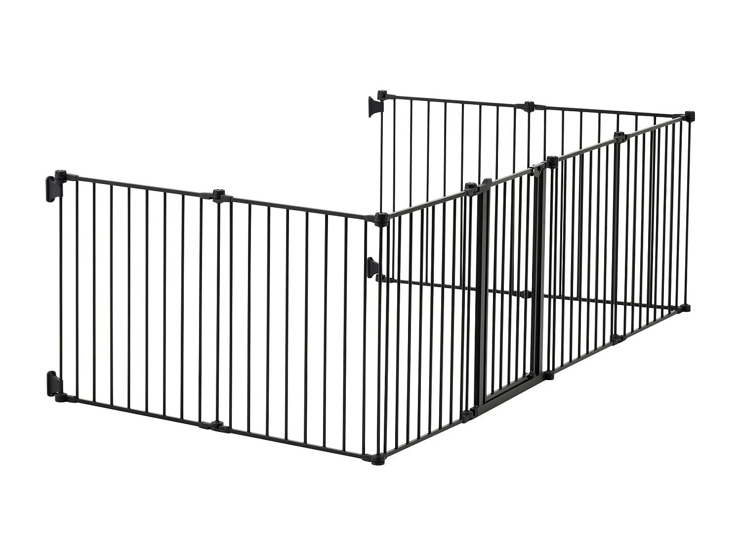 Barrière de Sécurité Animaux, SucceBuy Barrière de Sécurité pour Chien 487,7 x 71,1 cm Pliable 8 Panneaux Noir