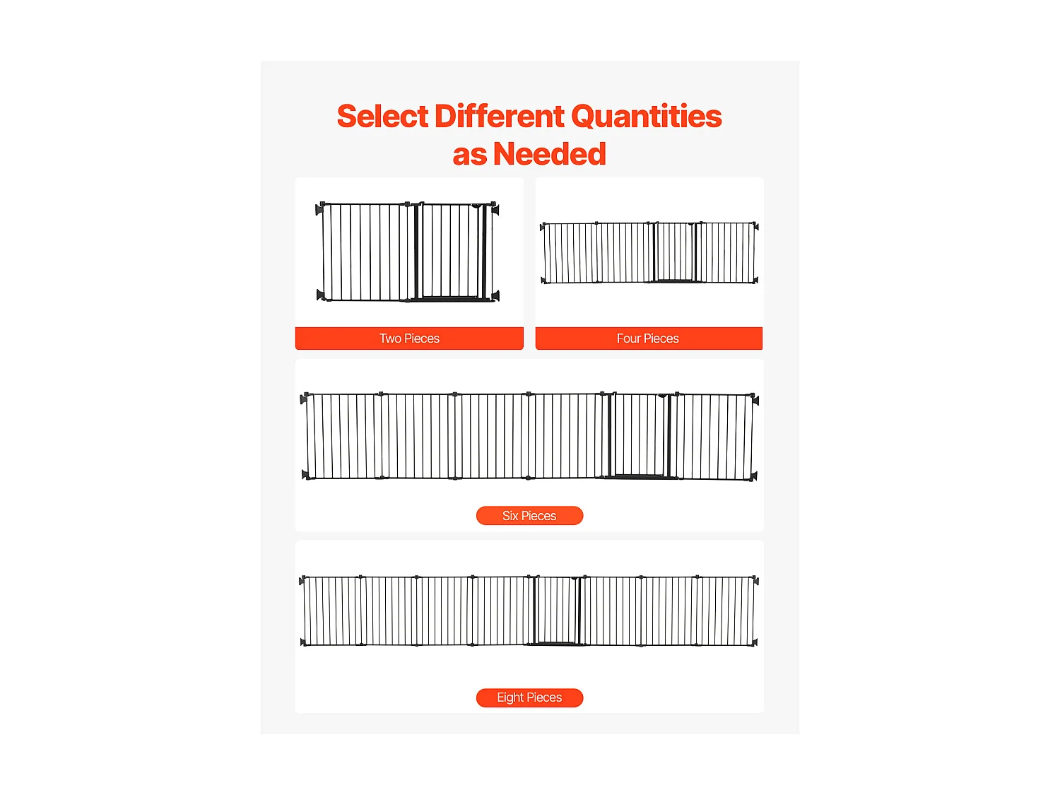 Barrière de Sécurité Animaux, SucceBuy Barrière de Sécurité pour Chien 487,7 x 71,1 cm Pliable 8 Panneaux Noir