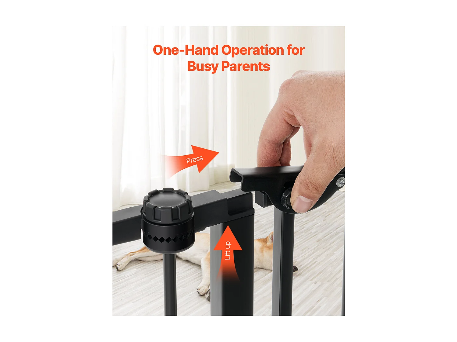 Barrière de Sécurité Animaux, SucceBuy Barrière de Sécurité pour Chien 487,7 x 71,1 cm Pliable 8 Panneaux Noir