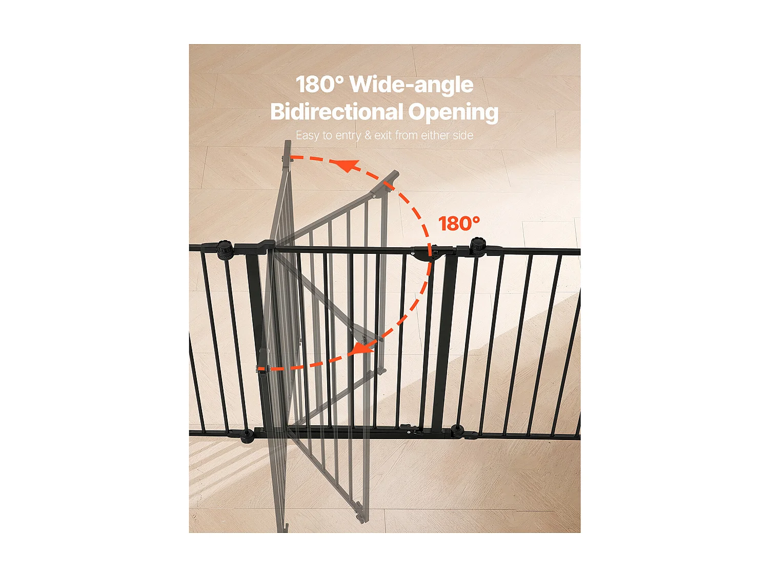 Barrière de Sécurité Animaux, SucceBuy Barrière de Sécurité pour Chien 487,7 x 71,1 cm Pliable 8 Panneaux Noir