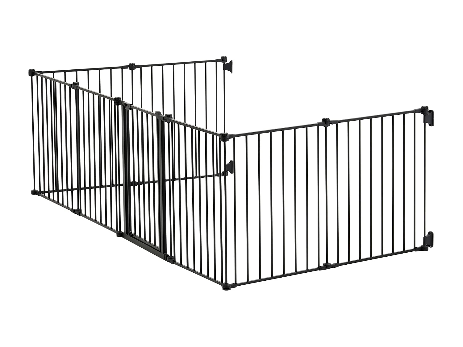 Barrière de Sécurité Animaux, SucceBuy Barrière de Sécurité pour Chien 487,7 x 71,1 cm Pliable 8 Panneaux Noir