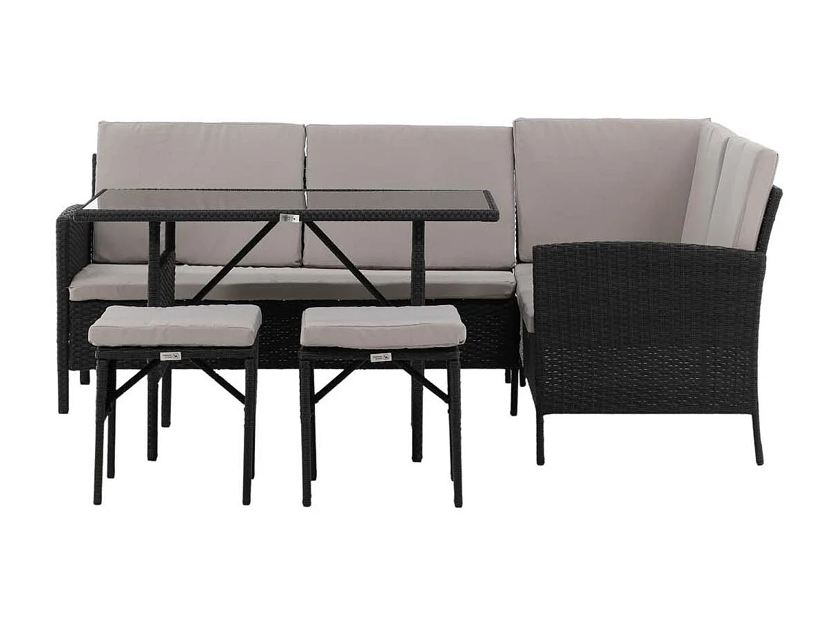 Knock loungeset 4 delen zwart.